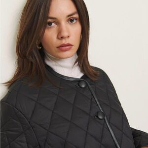 NWOT Reformation Cassidy Jacket in Black Quilted - Medium